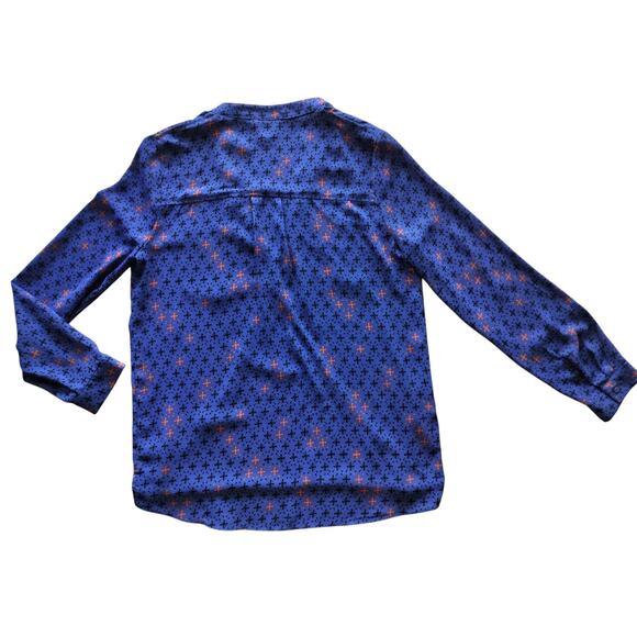 Maeve by Anthropologie Women's Blue Printed Eva Cobalt Wrap Blouse Top Size 6 - Picture 6 of 11